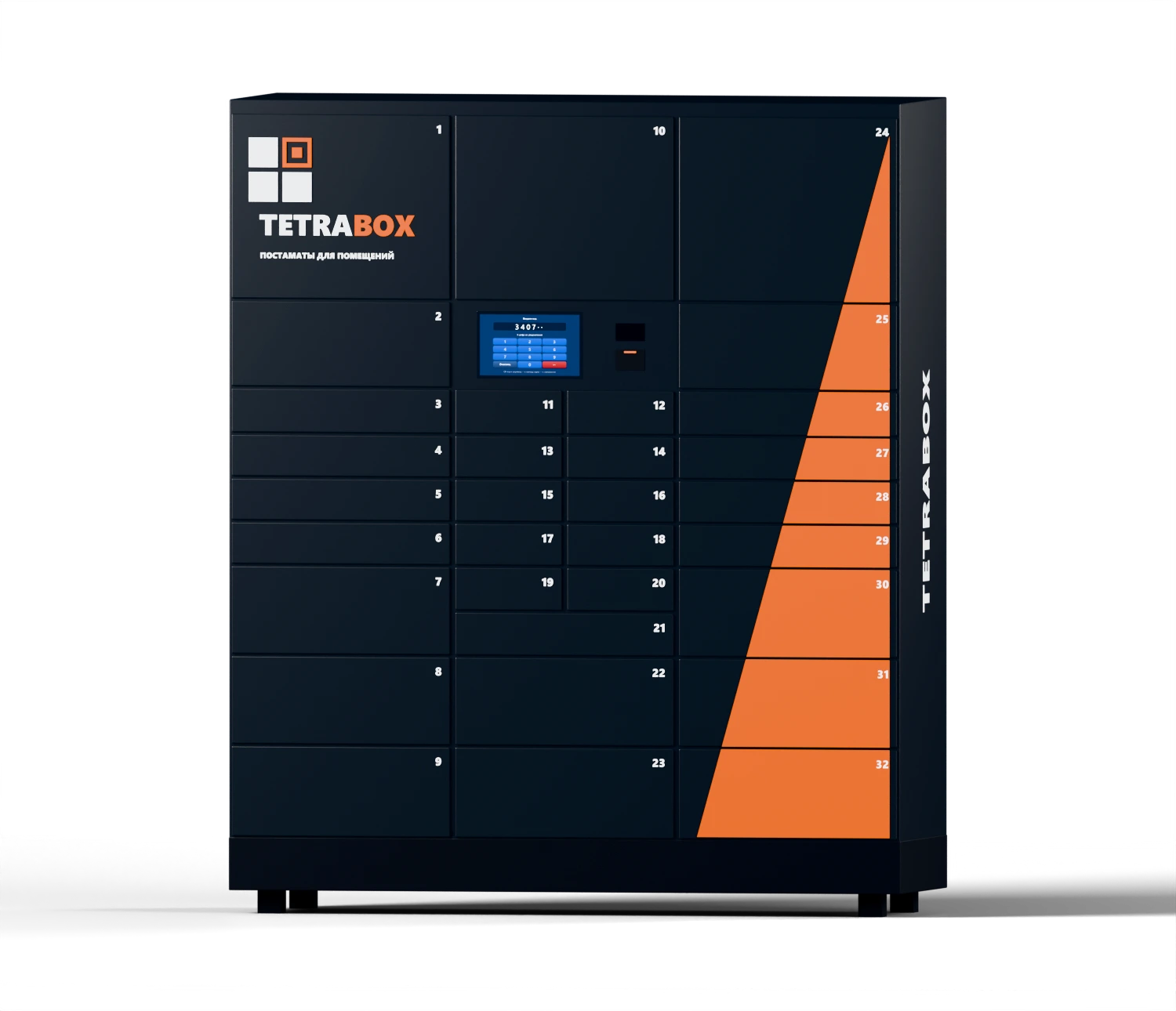 TetraBox 32 в тёмной фирменной окраске: графитовый корпус, сигнальные акценты
